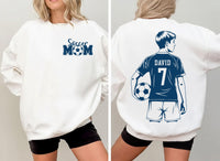 Customized Soccer Mom Shirt, Soccer Player Name Number Shirt, Custom Soccer Tee, Soccer Mom Tee, Game Day Gift, Gifts for Moms, Front Back