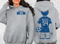 Customized Soccer Mom Shirt, Soccer Player Name Number Shirt, Custom Soccer Tee, Soccer Mom Tee, Game Day Gift, Gifts for Moms, Front Back