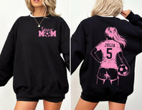 Customized Soccer Mom Shirt, Soccer Player Name Number Shirt, Custom Soccer Tee, Soccer Mom Tee, Game Day Gift, Gifts for Moms, Front Back