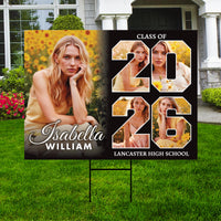 Personalized Graduation Yard Sign 2026 with Photo, Graduate Picture Sign, Class of 2026, Custom Graduation 2026 Yard Sign with Metal H-Stake