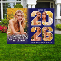 Personalized Graduation Yard Sign 2026 with Photo, Graduate Picture Sign, Class of 2026, Custom Graduation 2026 Yard Sign with Metal H-Stake