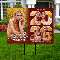 Personalized Graduation Yard Sign 2026 with Photo, Graduate Picture Sign, Class of 2026, Custom Graduation 2026 Yard Sign with Metal H-Stake