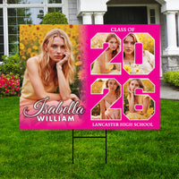 Personalized Graduation Yard Sign 2026 with Photo, Graduate Picture Sign, Class of 2026, Custom Graduation 2026 Yard Sign with Metal H-Stake