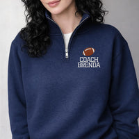 Ice Skating Coach Embroidered Quarter Zip Sweatshirt, Personalized Coach Pullover, Custom Skating Team Gift, Figure Skating Zip