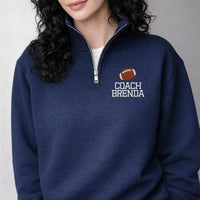 Lacrosse Coach Embroidered Quarter Zip Sweatshirt, Personalized Lacrosse Pullover, Custom Coach Gift, Team Coach Quarter Zip Apparel