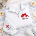 Vet Tech Paw Stethoscope Embroidered Quarter Zip Sweatshirt, Personalized Veterinarian Monogram Pullover, Animal Rescue Gift