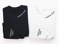 Personalized Embroidered Text Sweatshirt, Custom Quote Hoodie, Sleeve Text Shirt, Varsity Long Sleeve Shirt, Cute Mother's Day Gift