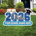 Personalized Graduation 2026 Yard Sign, Custom Name & School Name Yard Decor, Class of 2026 Outdoor Graduation Lawn Sign with Stakes