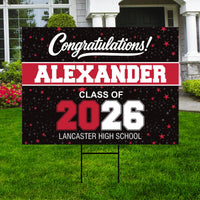 Personalized Graduation Yard Sign 2026, Class of 2026 Custom Name Lawn Sign with Stakes, Senior Graduation Outdoor Yard Decoration