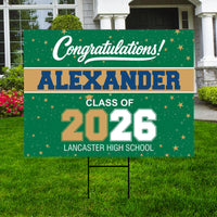 Personalized Graduation Yard Sign 2026, Class of 2026 Custom Name Lawn Sign with Stakes, Senior Graduation Outdoor Yard Decoration
