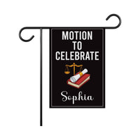 Law Graduation Garden Flag Motion to Celebrate Yard Flag, Personalized Lawyer Graduation Flag, Garden Decor, Law School Grad Gift