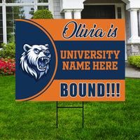 Personalized College Bound Yard Sign Class of 2026, Graduation Yard Sign Senior 2026 Sign, University Bound Grad Sign Outdoor Decoration