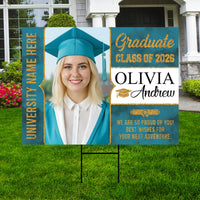 Personalized Graduation Yard Sign with Photo Class of 2026, Custom Senior 2026 Yard Sign, Graduation Party Outdoor Sign with Stakes