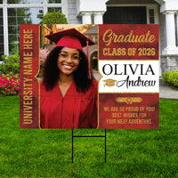Personalized Graduation Yard Sign with Photo Class of 2026, Custom Senior 2026 Yard Sign, Graduation Party Outdoor Sign with Stakes
