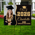 Personalized Graduation Yard Sign with Photo Class of 2026, Custom Senior 2026 Yard Sign, Graduation Party Outdoor Sign with Stakes