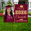 Personalized Graduation Yard Sign with Photo Class of 2026, Custom Senior 2026 Yard Sign, Graduation Party Outdoor Sign with Stakes
