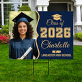 Personalized Graduation Yard Sign with Photo Class of 2026, Custom Senior 2026 Yard Sign, Graduation Party Outdoor Sign with Stakes