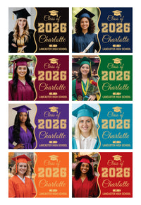 Personalized Graduation Yard Sign with Photo Class of 2026, Custom Senior 2026 Yard Sign, Graduation Party Outdoor Sign with Stakes