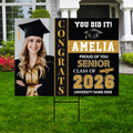 Personalized Graduation Yard Sign with Photo Class of 2026, Custom Senior 2026 Yard Sign, Graduation Party Outdoor Sign with Stakes