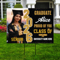 Personalized Graduation Yard Sign with Photo Class of 2026, Custom Senior 2026 Yard Sign, Graduation Party Outdoor Sign with Stakes