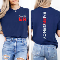 Personalized ER Nurse Sweatshirt, Emergency Department Shirt, ED Nurse Tee, Custom Emergency Room Tech Shirt, Nurse Graduation Shirt, Front Back