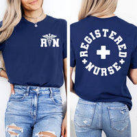 Registered Nurse Sweatshirt, RN Nurse Shirt, Leopard RN Tee, Funny Nursing Shirt, Nurse Week Shirt, Nursing Gifts, Gifts for Nurses, Front Back