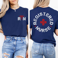 Registered Nurse Sweatshirt, RN Nurse Shirt, Leopard RN Tee, Funny Nursing Shirt, Nurse Week Shirt, Nursing Gifts, Gifts for Nurses, Front Back