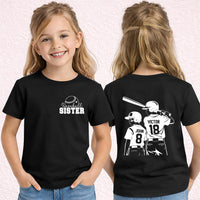Baseball Brother Shirt, Baseball Sis Shirt, Baseball Lover Bro Tee, Cheer Sister Shirt, Custom Player Name Shirt, Sports Gifts, Front Back