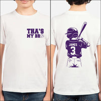Baseball Brother Shirt, Baseball Sis Shirt, Baseball Lover Bro Tee, Cheer Sister Shirt, Custom Player Name Shirt, Sports Gifts, Front Back