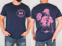 Customized Baseball Dad Shirt, Player Name Number Shirt, Gameday Dad Shirt, Baseball Graphic Tee, Baseball Gifts, Gifts for Dads, Front Back