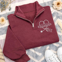 Nurse Embroidered Quarter Zip Sweatshirt, Stethoscope Nursing Student Pullover, RN Graduation Gift, Nurse Gift Healthcare Apparel