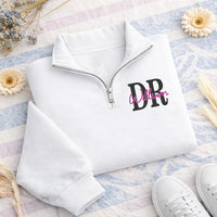 Doctor Embroidered Quarter Zip Sweatshirt, Personalized DR Pullover, Med School Graduation Gift, Pediatrician OBGYN Thank You Gift