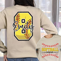 Personalized Nana Softball Shirt, Ladies Softball Shirt, Cute Softball Mama Tee, Mimi Grandma Softball Shirt, Gifts for Moms, Front Back