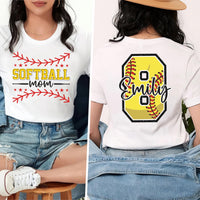 Personalized Nana Softball Shirt, Ladies Softball Shirt, Cute Softball Mama Tee, Mimi Grandma Softball Shirt, Gifts for Moms, Front Back