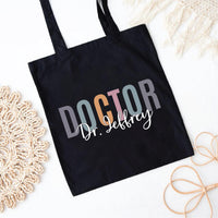 Personalized Doctor Tote Bag, Custom Name Doctor Bag, Medical Professional Gift, Doctor Graduation Gift, Healthcare Worker Tote Bag Gift