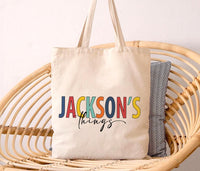 Personalized Kids Tote Bag, Custom Name Tote Bag, Back to School Bag, Personalized Kids Gift, Toddler Name Bag, Daycare Tote Bag Gift