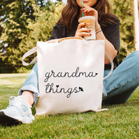 Grandma Things Tote Bag, Grandma Tote Bag, Gift for Grandma, Grandmother Gift Idea, Cute Grandma Bag, Mother's Day Gift for Grandma