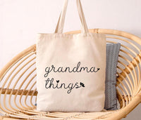 Grandma Things Tote Bag, Grandma Tote Bag, Gift for Grandma, Grandmother Gift Idea, Cute Grandma Bag, Mother's Day Gift for Grandma