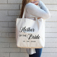 Mother of the Bride Tote Bag, Wedding Tote Bag Gift, Bridal Party Gift, Mom Wedding Gift, Personalized Wedding Tote for Mother Gift