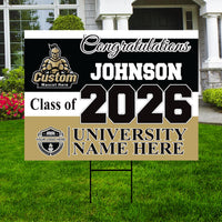 Personalized College Bound Yard Sign Class of 2026, Graduation Yard Sign Senior 2026 Sign, University Bound Grad Sign Outdoor Decoration