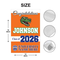 Personalized College Graduation Garden Flag, Double-Sided Custom School, University Logo, Class of 2026 Yard Sign, Graduate Celebration Flag