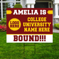 Personalized College Bound Yard Sign Class of 2026, Graduation Yard Sign Senior 2026 Sign, University Bound Grad Sign Outdoor Decoration