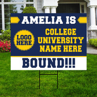 Personalized College Bound Yard Sign Class of 2026, Graduation Yard Sign Senior 2026 Sign, University Bound Grad Sign Outdoor Decoration