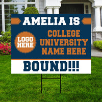 Personalized College Bound Yard Sign Class of 2026, Graduation Yard Sign Senior 2026 Sign, University Bound Grad Sign Outdoor Decoration