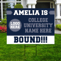 Personalized College Bound Yard Sign Class of 2026, Graduation Yard Sign Senior 2026 Sign, University Bound Grad Sign Outdoor Decoration