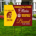Personalized College Bound Yard Sign, College Logo Sign, Class of 2026 Custom Graduate College University Bound Yard Sign with Metal H-Stake