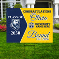 Personalized College Bound Yard Sign, College Logo Sign, Class of 2026 Custom Graduate College University Bound Yard Sign with Metal H-Stake