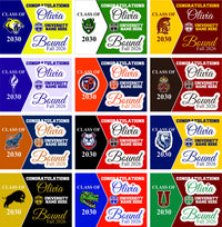 Personalized College Bound Yard Sign, College Logo Sign, Class of 2026 Custom Graduate College University Bound Yard Sign with Metal H-Stake
