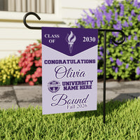 Personalized College Bound Garden Flag, Double Sided Future Graduate Custom Decor, University Bound Yard Sign, Class of 2026 Graduation Flag