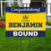 Personalized College Bound Yard Sign Class of 2026, Graduation Yard Sign Senior 2026 Sign, University Bound Grad Sign Outdoor Decoration